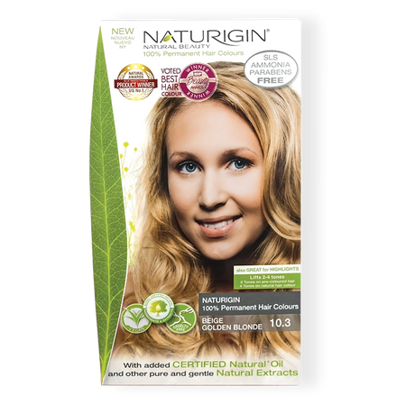 Hair Dye Naturigin 100% Organic Base Permanent Hair Color - 10.3 Beige Golden Blonde