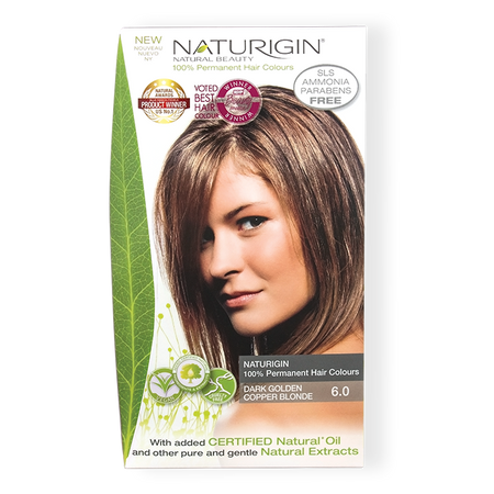 Hair Dye Naturigin 100% Organic Base Permanent Hair Color - 6.0 Dark Golden Copper Blonde