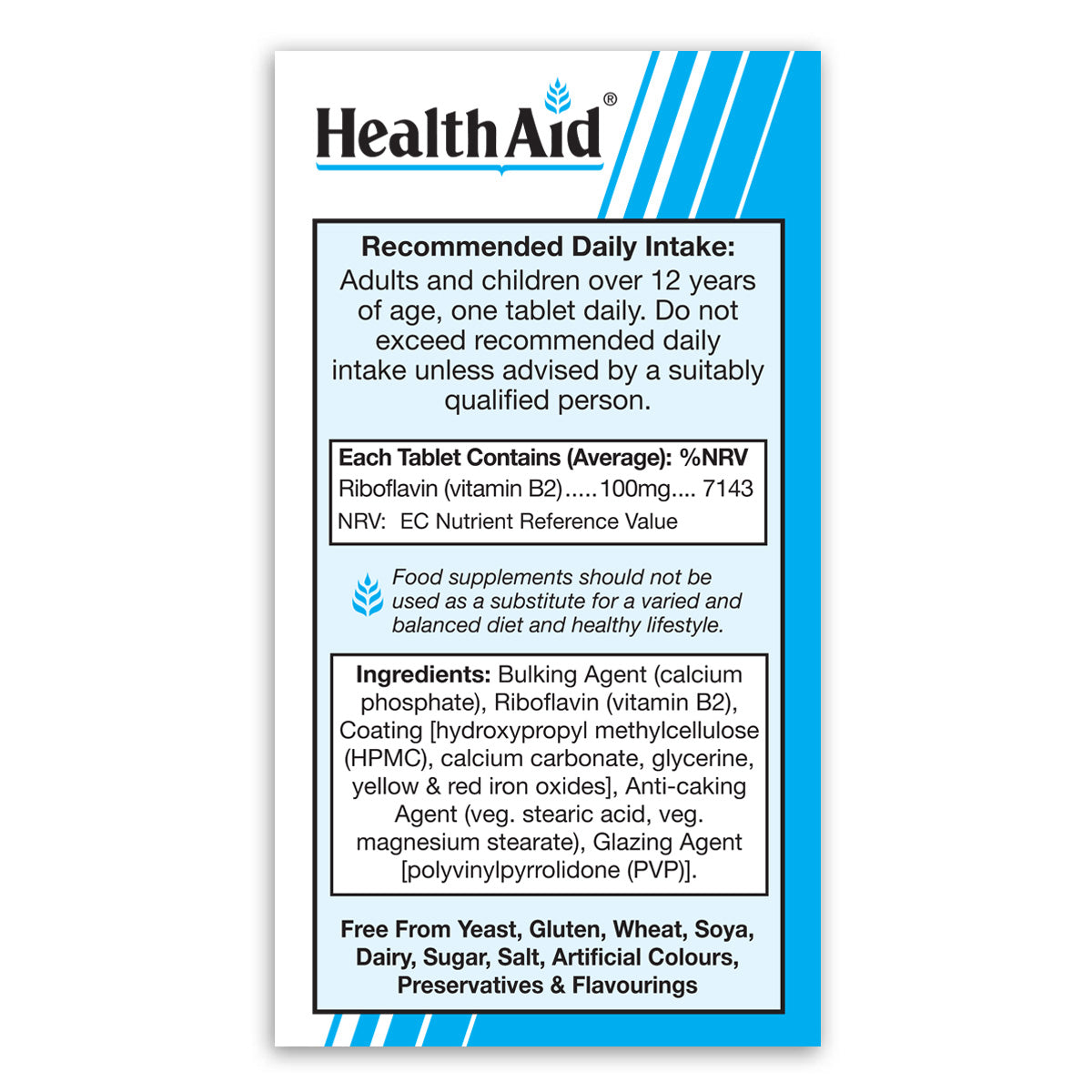 Vitamin B2 100mg (Riboflavin) Tablets