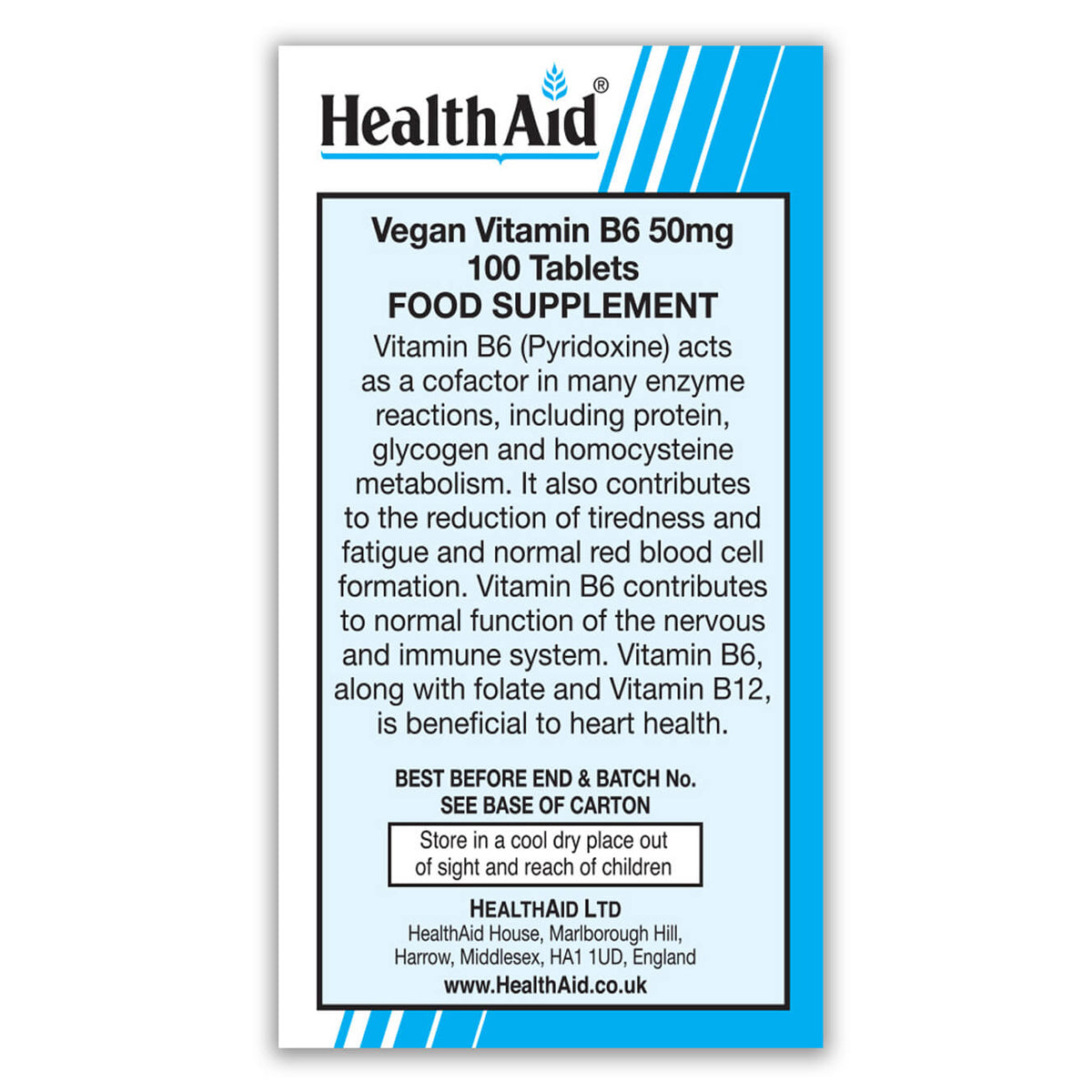 Vitamin B6 (Pyridoxine HCl) 50mg Tablets