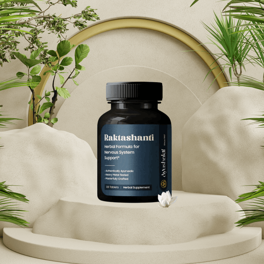 Ayushakti Raktashanti 120 Tablets - Helps Regulate Blood Pressure Level - Ayurvedic Nature Care
