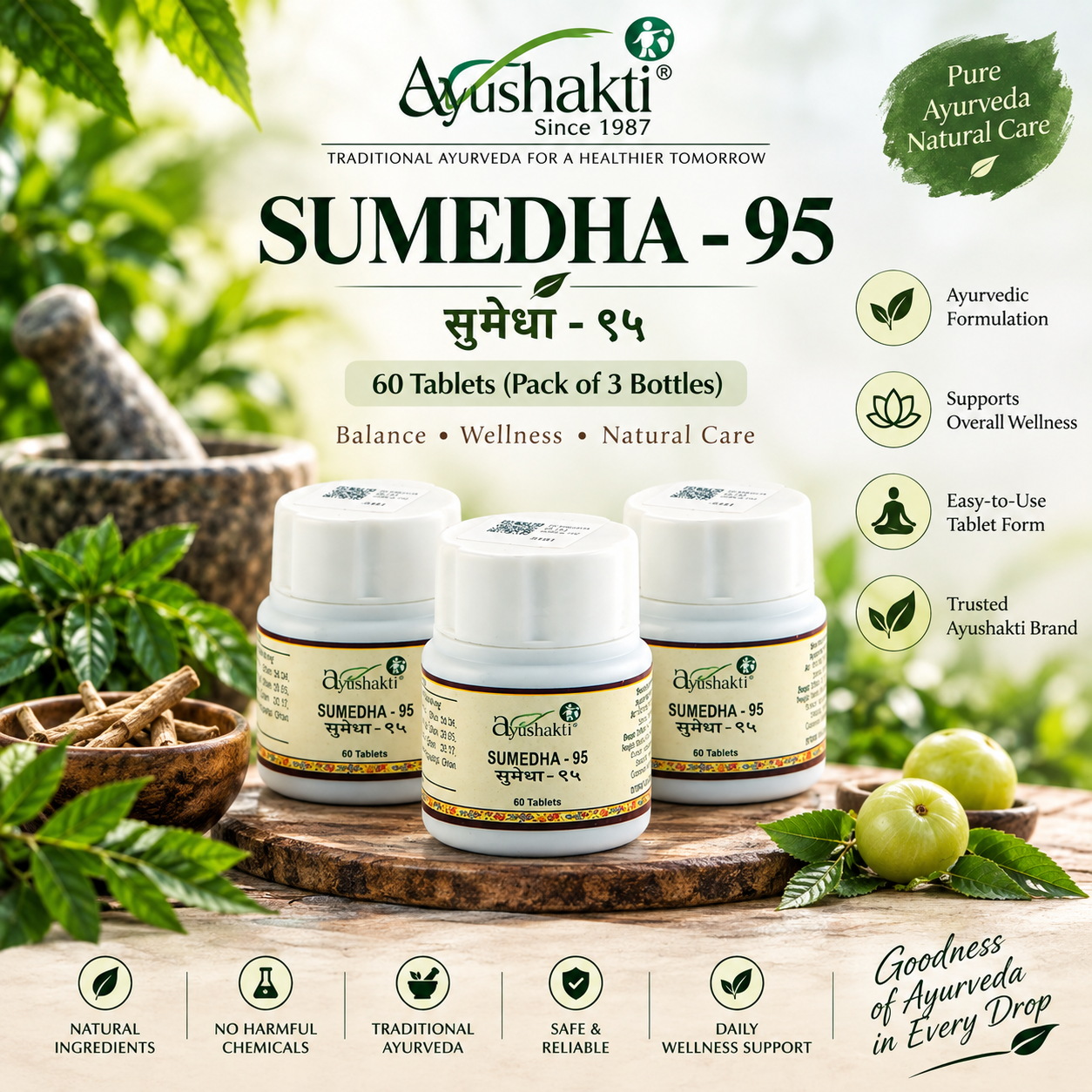 Ayushakti Sumedha-95 – 60 Tablets